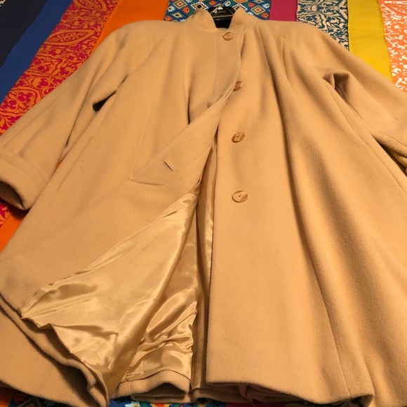 Larry Levine | Vintage Wool Draped Coat, Size 10 - Picture 2 of 8